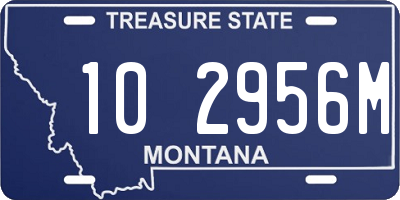 MT license plate 102956M