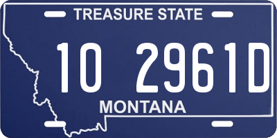 MT license plate 102961D