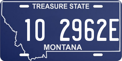 MT license plate 102962E