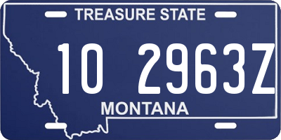 MT license plate 102963Z