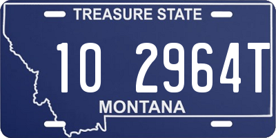 MT license plate 102964T