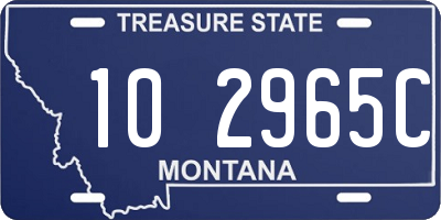 MT license plate 102965C