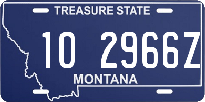 MT license plate 102966Z