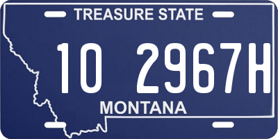 MT license plate 102967H