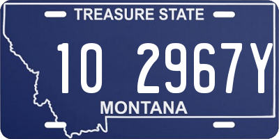 MT license plate 102967Y