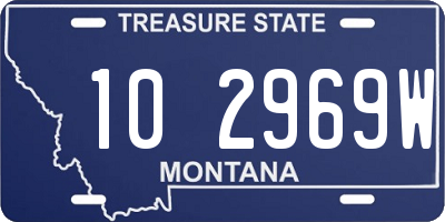 MT license plate 102969W