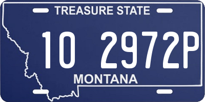 MT license plate 102972P