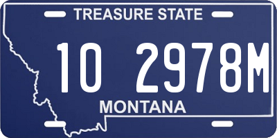 MT license plate 102978M