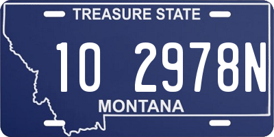 MT license plate 102978N