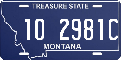 MT license plate 102981C