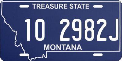 MT license plate 102982J