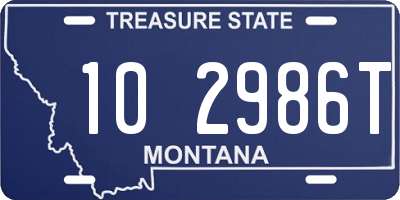 MT license plate 102986T