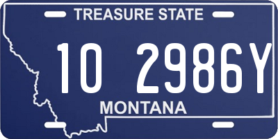 MT license plate 102986Y