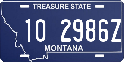 MT license plate 102986Z