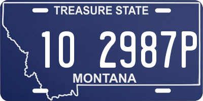 MT license plate 102987P