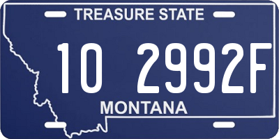 MT license plate 102992F