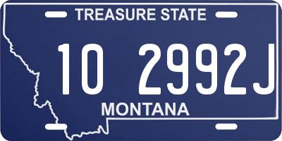 MT license plate 102992J