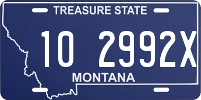 MT license plate 102992X