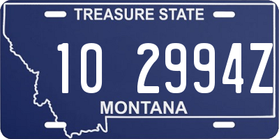 MT license plate 102994Z