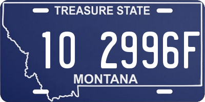 MT license plate 102996F