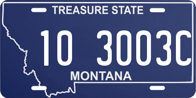 MT license plate 103003C