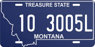 MT license plate 103005L