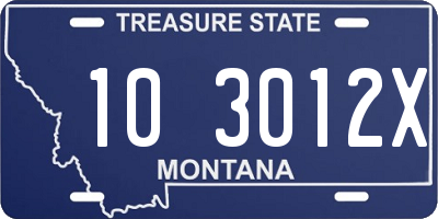 MT license plate 103012X