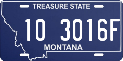 MT license plate 103016F