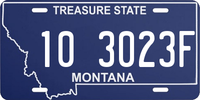 MT license plate 103023F