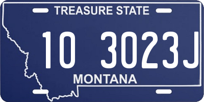 MT license plate 103023J