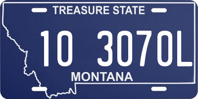 MT license plate 103070L