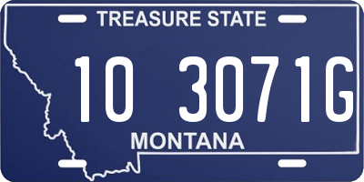 MT license plate 103071G