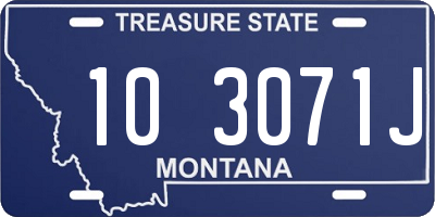 MT license plate 103071J