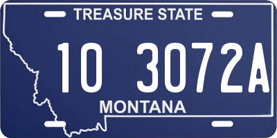 MT license plate 103072A