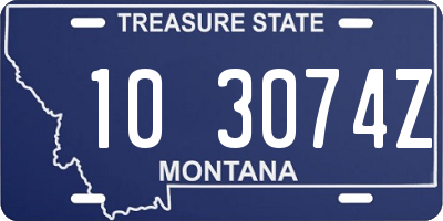 MT license plate 103074Z