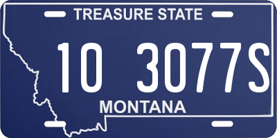 MT license plate 103077S