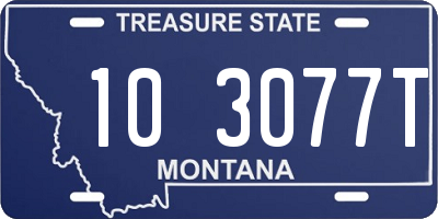 MT license plate 103077T