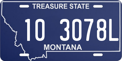 MT license plate 103078L