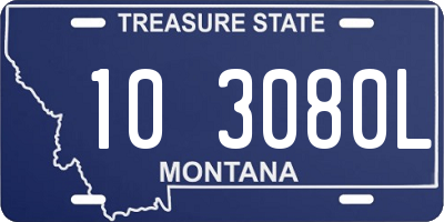 MT license plate 103080L