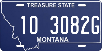 MT license plate 103082G