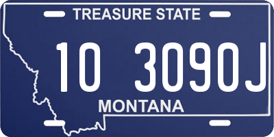 MT license plate 103090J