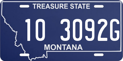 MT license plate 103092G