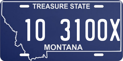 MT license plate 103100X