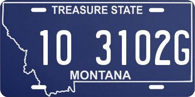 MT license plate 103102G