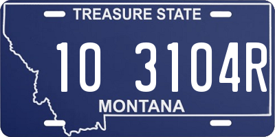 MT license plate 103104R