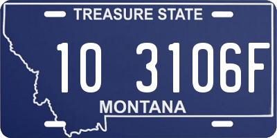 MT license plate 103106F