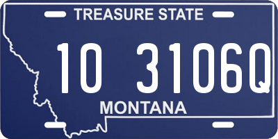 MT license plate 103106Q