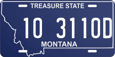 MT license plate 103110D