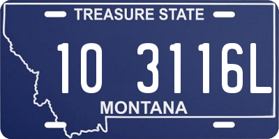 MT license plate 103116L