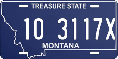 MT license plate 103117X